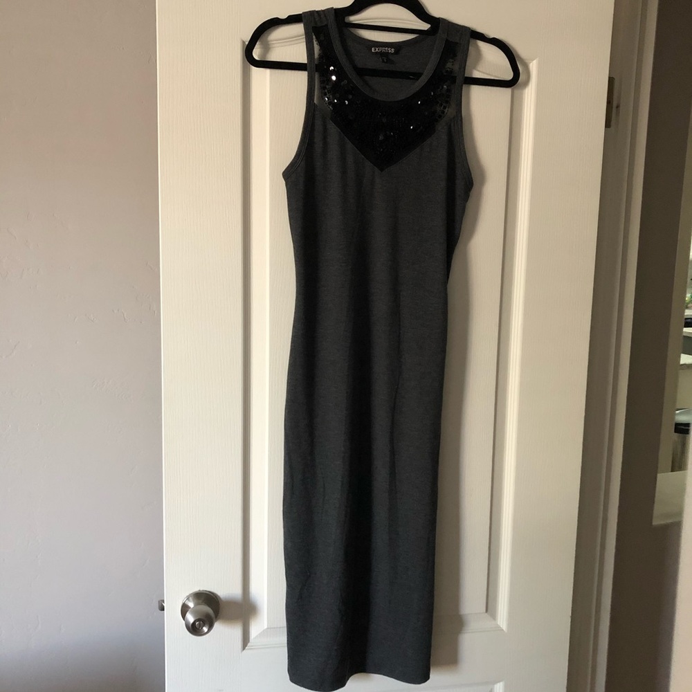 NWOT Express Fitted Maxi Dress with Bling